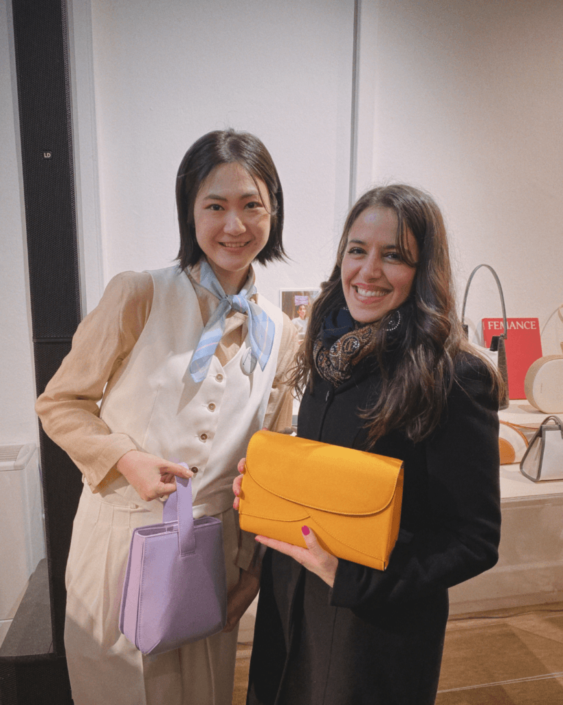 SOULMATTE founder Ellis and actress Roberta Nicosia at Milan Pop-up store.