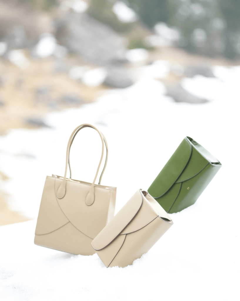 Mini Lotus and Large Lotus on snowy ground