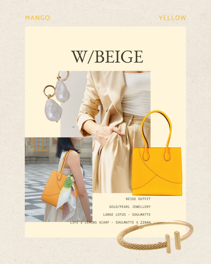 How to Style Yellow Handbags? 6 Style Guide Mango Yellow Outfit Ideas Beige | SOULMATTE
