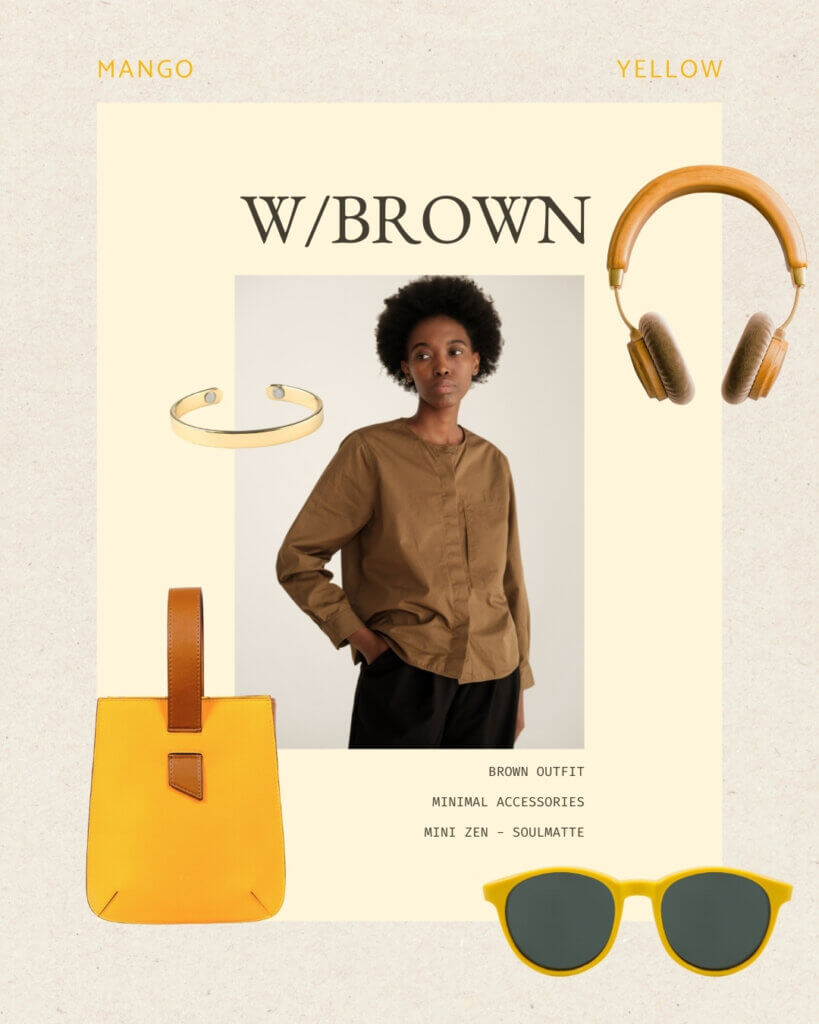 How to Style Yellow Handbags? 5 Style Guide Mango Yellow Outfit Ideas Brown | SOULMATTE