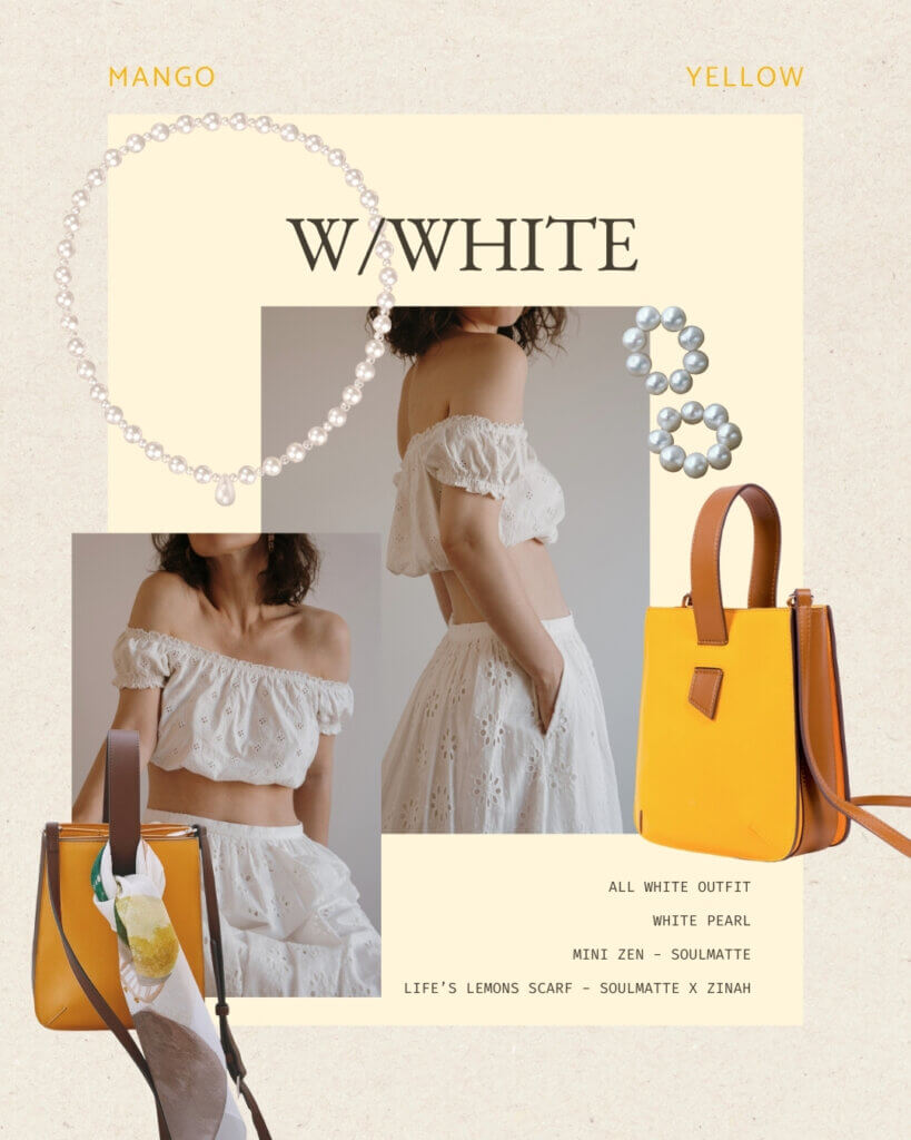 How to Style Yellow Handbags? 3 Style Guide Mango Yellow Outfit Ideas White | SOULMATTE